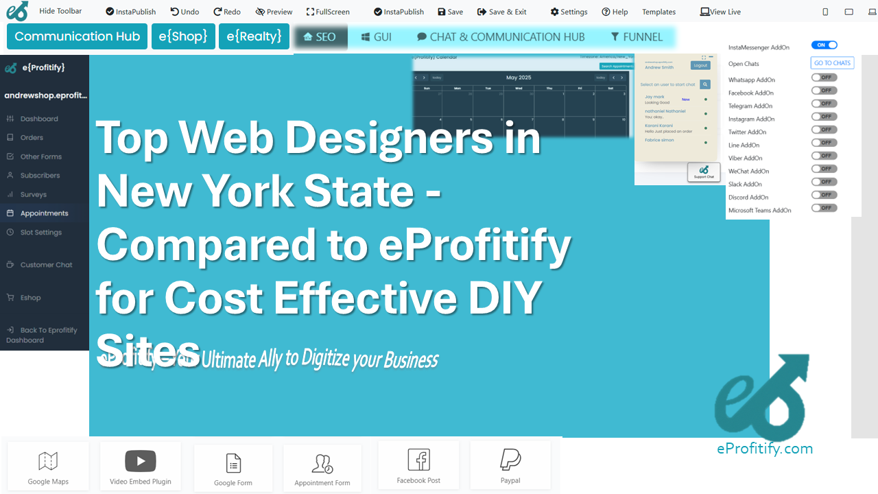 Top Web Designers in New York State - Compared to eProfitify for Cost Effective DIY Sites